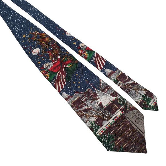 Tango Mens Necktie Tie Americana Series Vintage Night Before Christmas Holiday - Picture 1 of 6